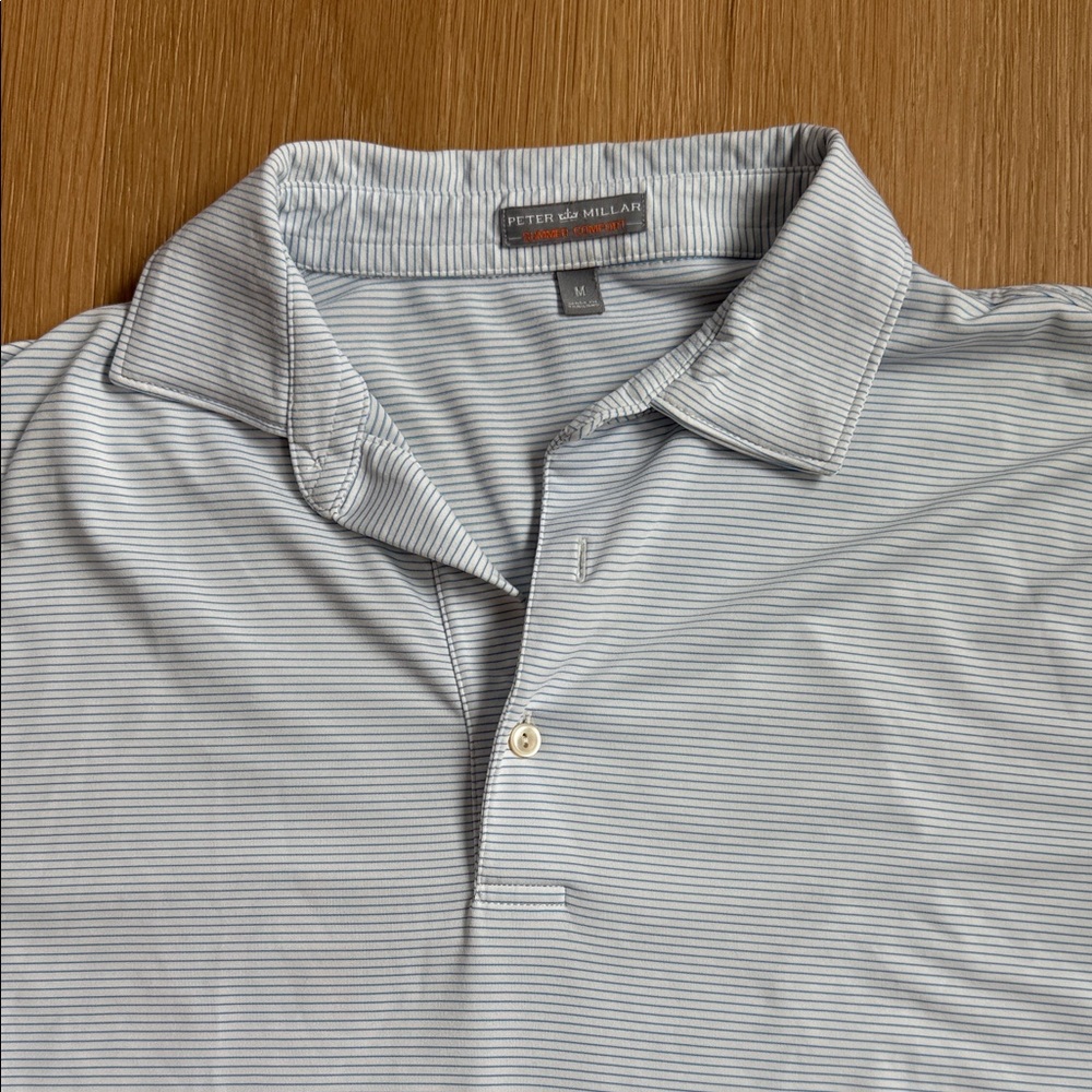 Peter Millar Men's Polo Shirt - Light blue Stripes